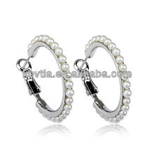 2014 italina fashion pearl hoop jewelry earrings